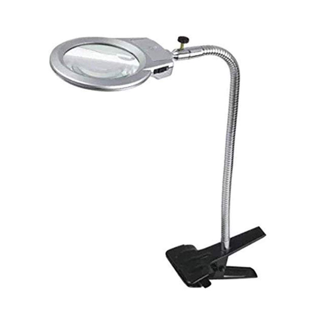 SaryEdge Clip Magnifier,Hands Free,Magnifying Glass Desk Lamp for Close Work Bright Lighted Gooseneck Magnifier Desktop Bracket,