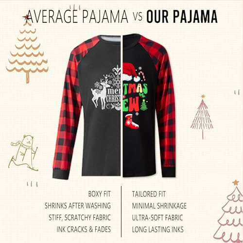 Family Christmas Pjs Matching Sets Christmas Crew Pajamas for Family Couples Christmas Pajamas Holiday Sleepwear4