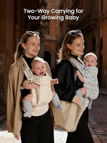 Image of GROWNSY Baby Carrier Newborn with Head Support, Grey Animal Pattern