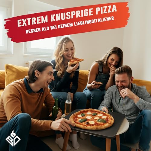 Becker Design® Backstahl 8mm für Backofen, Pizza, Brot & Grill (38 x 33cm) - Pizza-Stahl & Backplatte rechteckig (MADE IN EUROPE) - Stahlplatte für Ofen & Kochfeld (Baking Steel) groß