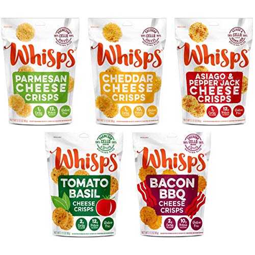Whisps Cheese Crisps Variety Pack | Keto Snack, No Gluten, No Sugar, Low Carb, High Protein | 2.12oz - PACK OF 10