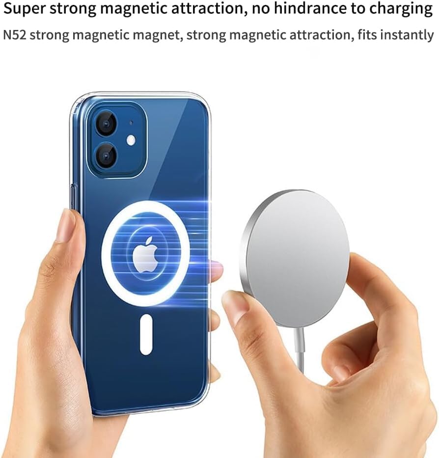 Image of DIZORO Crystal Clear Magnetic Compatible with iPhone 12 /12 Pro Case with Anti-Yellow Anti-Scratch Shockproof Transparent Cover