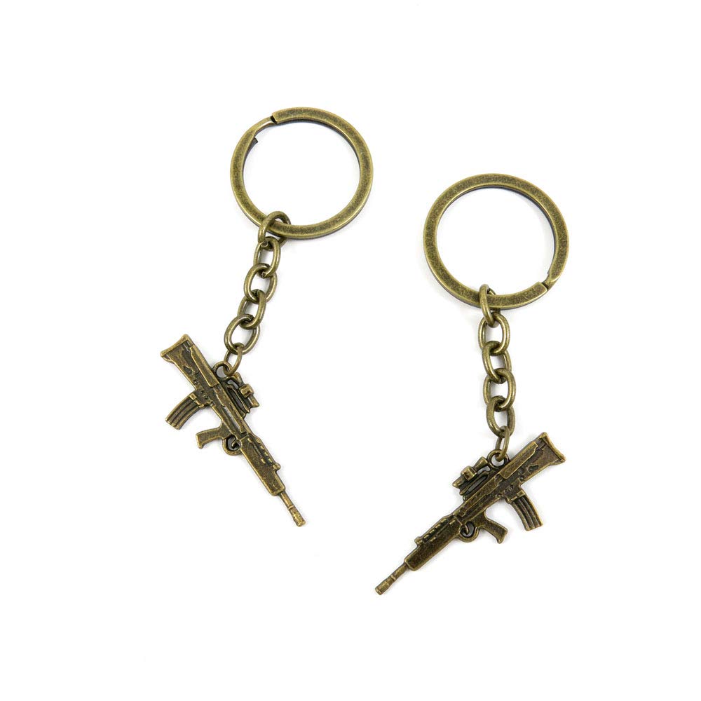 20 Items Keychain Keyring Key Tags Chains Rings Jewelry Bag Charms W7AA1 Machine Gun