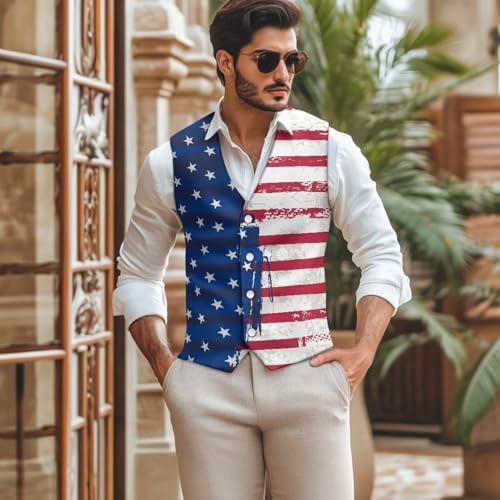 Men's Casual Dress Suit Vest with Buttons Slim Fit Business Formal Waistcoat Vests with Back Strap2
