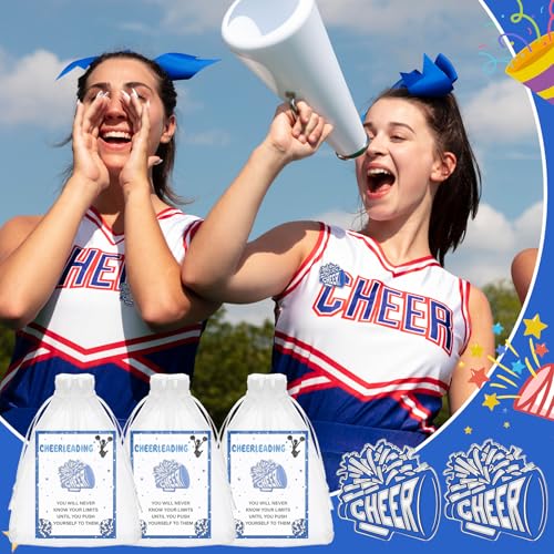 36Sets Cheerleader Gifts Cheer Enamel Pins & Cards With Organza Bags Bulk, Team Spirit Gifts, Cheerleading Inspirational Pins Accessories, Jewelry, Goodie Bag Stuffers, and Party Supplies4
