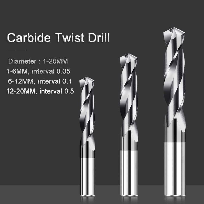 1 szt. Wiertło kręte z węglika wolframu o wysokiej precyzji 1,0-20 mm do frezowania CNC ze stali nierdzewnej(9.9mm)