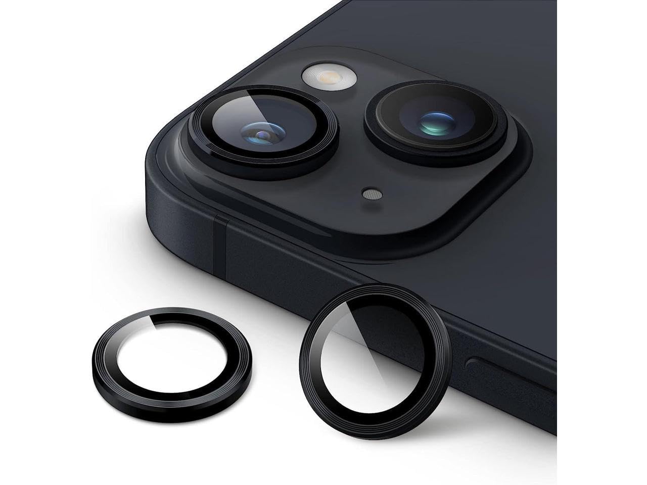 XMART Camera Lens Ring Protector Aluminium compatible with Apple Iphone 13/13 Mini-Black