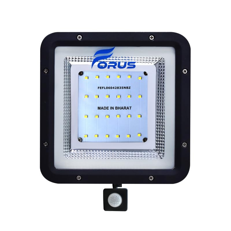 Image of Forus 20W LED Flood Light Blue with Motion Sensor Auto On Off Day Night Mode Waterproof Outdoor Security Light for Garden Parking Garage Factory Warehouse Shop High Bright Floodlight 4Yr Warranty-1Pc
