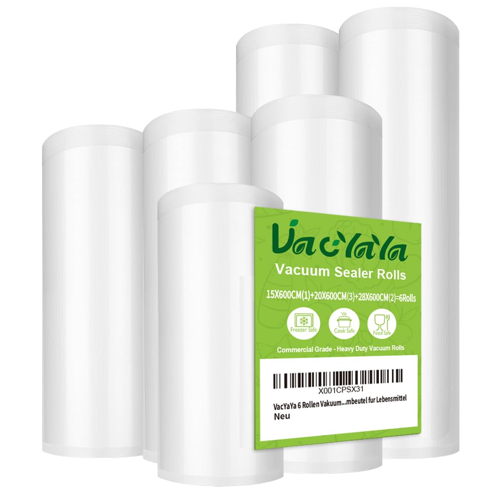 6 Rouleaux Sous Vide 15/20/28cmx6m Sans BPA LFGB Alimentaire