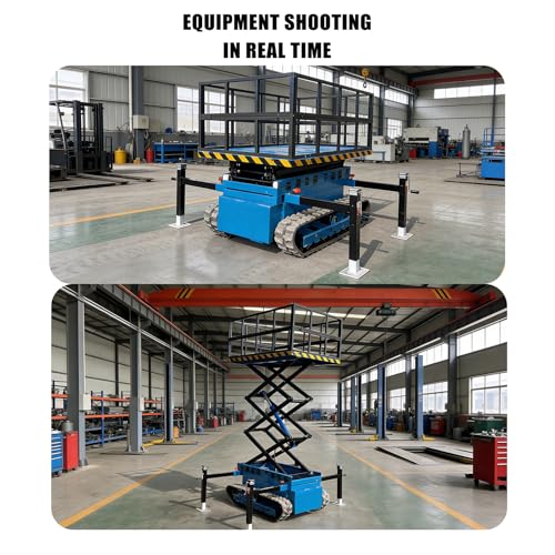 16ft Tracked Scissor Lift, Electric Rubber Track Crawler Lift, Hydraulic Self-Leveling Rough Terrain Aerial Work Platform, Duty Self-Propelled Lift for Construction Sites Tracked Lifting Platform - Thumbnail 6