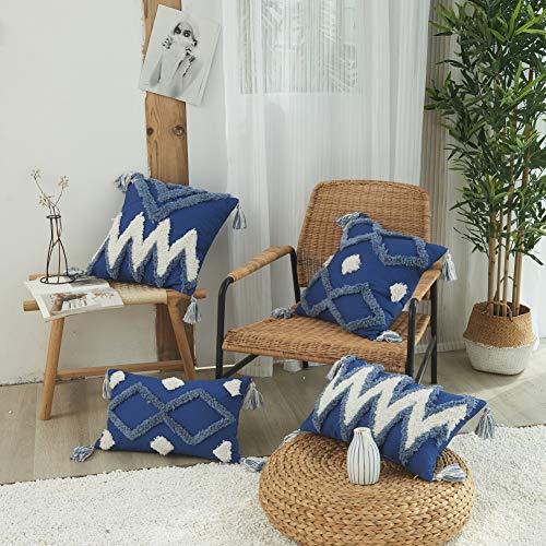 Wishwin Throw Fronha Tufted Tassel Fronha Diamond Grid Capa de Almofada Para Sofá Doméstico e Carro