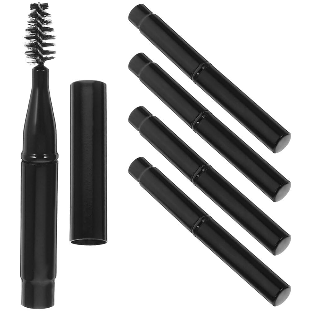 NOLITOY Mascara Brushes, 6pcs Eyebrow Brushes Eyelash Comb Mascara Wands Applicators Eye Brushes Portable Cosmetic Makeup Brushes with Cap for Travel