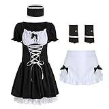 Traje De Maid, Lencería Sexy, Traje De Maid Sexy, Vendajes, Cosplay, Japonés Lolita Uniform, Sao Traje, Enviar Medias Regalo sorpresa para el día de San Valentín Pasión ( Color : Black , Size : L )