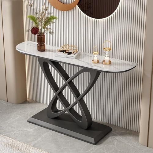 Mesa consola moderna con base de metal, mesa de sofá de entrada, mesa de pasillo para sala de estar, entrada, pasillo, entrada