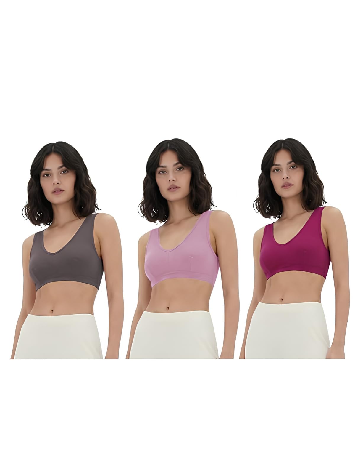 Women GRECIILOOKS Sports Bra for Women Non Padded High Impact | Medium Impact Gym Sports Bra Combo | Activewear for Gym Workout Yoga Running | Stretch Seamless Support Bras-picture-34
