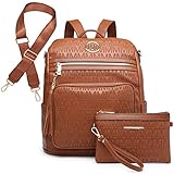 MKP COLLECTION Women Fashion Backpack Purse Convertible Large Ladies Rucksack Travel Shoulder Bags Handbag Set 2pcs w/Tassel