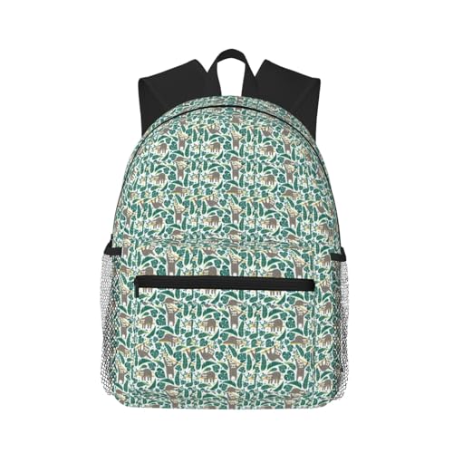 Sac à dos ordinateur portable léger et ergonomique motif paresseux mignon pour adulte