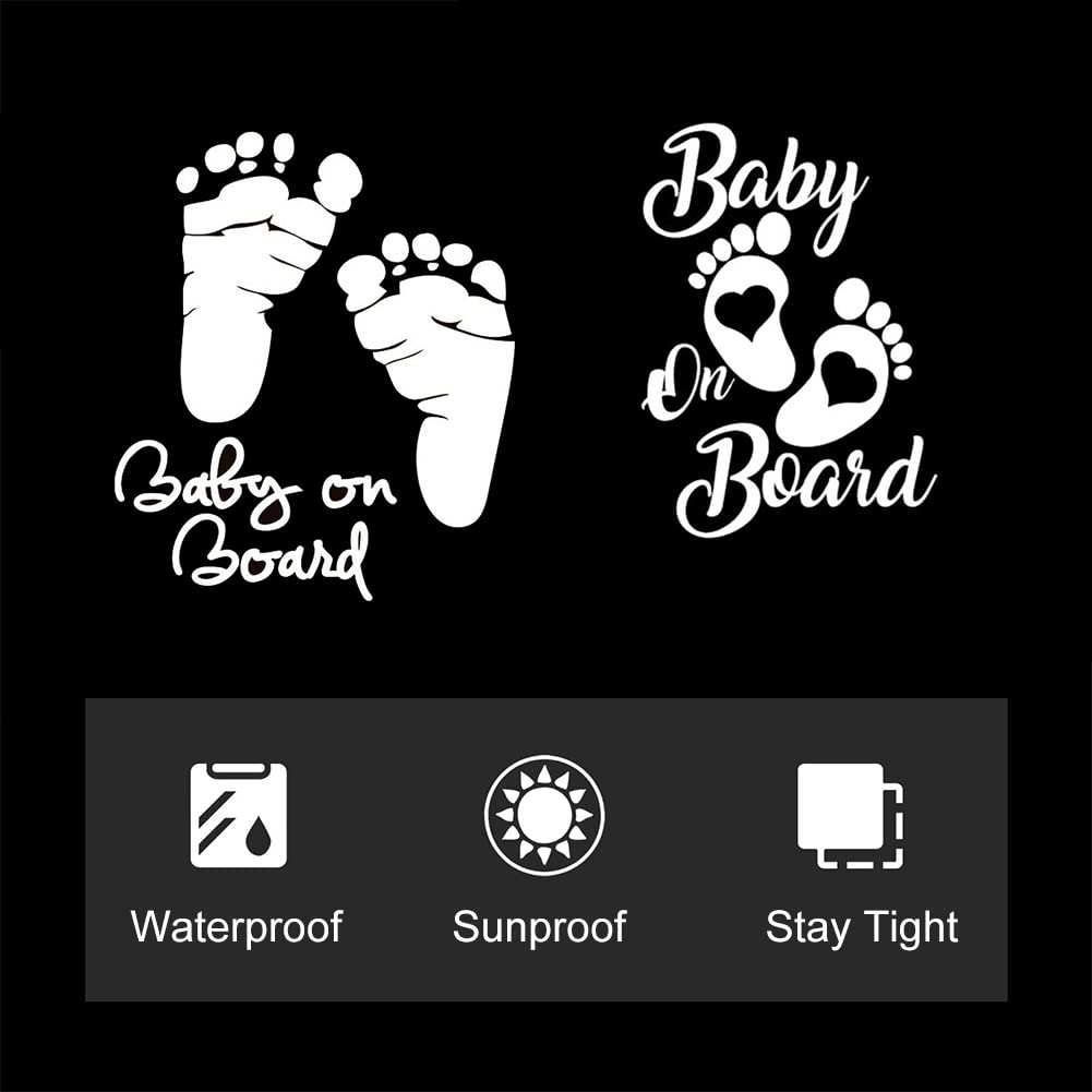 Autocollant 'Bébé à Bord' Réfléchissant - Lot De 3 - Résistant Aux UV Et Waterproof - Facile à Coller Sur Voiture, Moto, Vélo