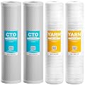 (4 Pack) 20" x 4.5" BB Whole House CTO and String Wound Filter Replacement Works with 20" BB Whole House Water Systems