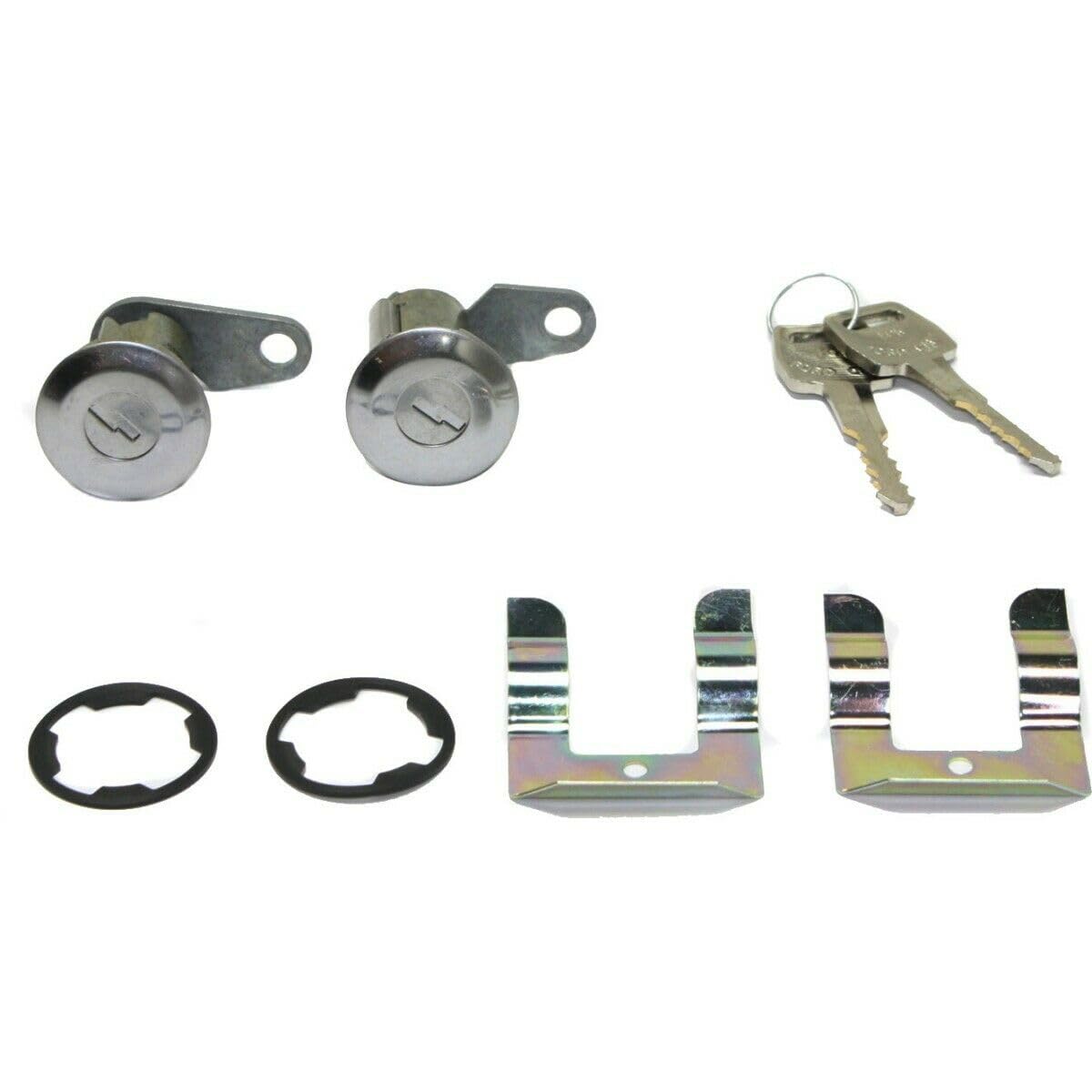 BURANIFUSION Kit Door Lock Cylinder for Ford E- E100 F100 Chrome 15711858 WEF2321