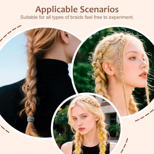 20 Pinzas para cabello punk góticas plateadas miniatura 4