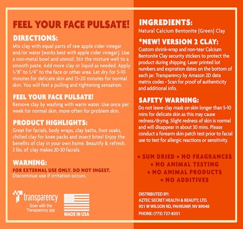 Image of Aztec Secret - Indian Healing Clay 10oz Jar - Deep Pore Cleansing Facial & Body Mask - The Original 100% Natural Calcium Bentonite Clay