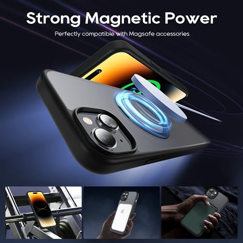 Coque magnétique pour iPhone 15 fine anti-rayures avec support bague - 5