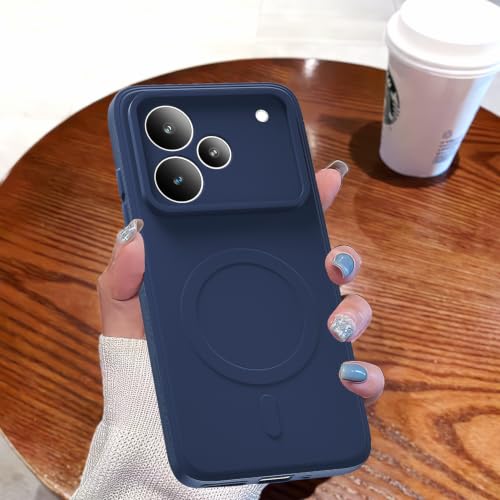 Image of Pikkme Back Cover for Realme P4 Pro 5G Soft Matte Silicone Mag-Safe Design (Mag-Safe Not Support) Camera Protection | Slim Fit Bumper Cover (Blue)