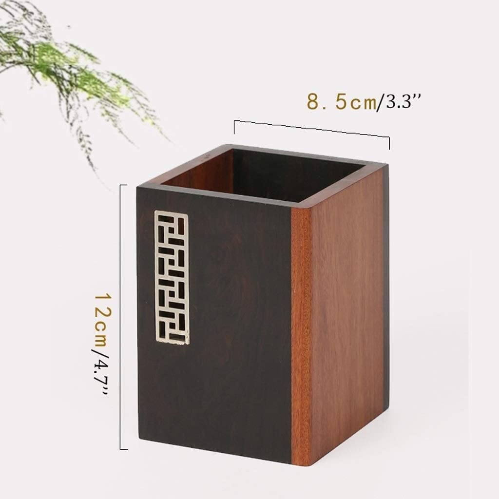 Schreibtisch Stifthalter Mahagoni-Stifthalter Retro Chinesischer Schreibtisch-Stift-Bleistift-Becherhalter Kreativer Stifthalter Zum Senden Von Kollegen Und Lehrern Stiftehalter ( Blue : Bronze )