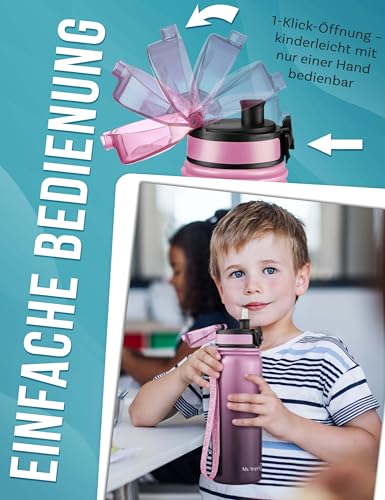 MY VESPERBOX® Edelstahl Thermosflasche Kinder [INK. STROHHALM & SIEB] - Isolierflasche für Jungen & Mädchen - Thermo Trinkflasche für Kindergarten & Schule - Auslaufsicher - BPA FREI 6