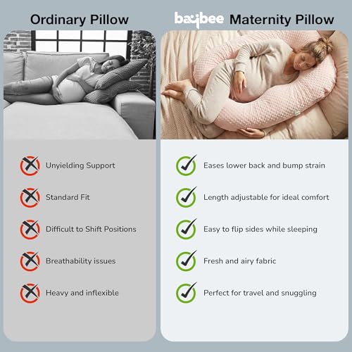 Image of BAYBEE Premium Pregnancy Pillow for Women | Maternity Pillows for Pregnancy Sleeping with 360 Full Body Support | Pregnancy Pillow with Removable Washable Cover & Zipper Closure for Easy Use (Blue)