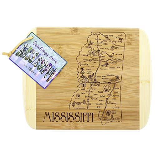Image of Totally Bamboo A Slice of Life Mississippi Engraved Map Cutting Board