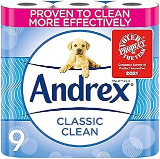 Andrex Classic Clean Toilet Rolls, Pack of 9