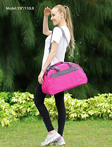 MIER 20 Inches Sports Gym Bag Travel Duffel Bag with Shoes Compartment for Women and Men (Pink)