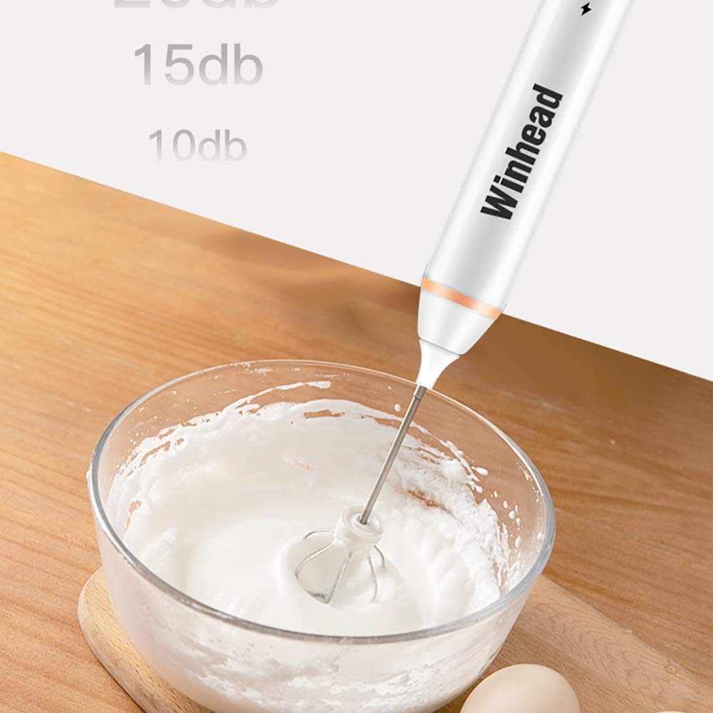 Espumador de Leche, batidor de Huevos pequeño eléctrico para el hogar con Carga USB, Mini palillo de Mano para Hornear y Enviar Crema automáticamente, Negro