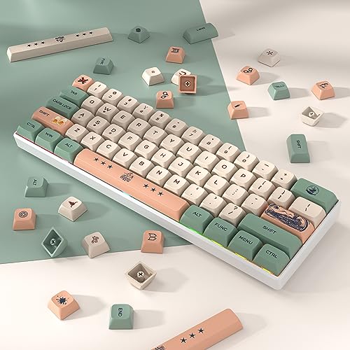 Image of Guffercty kred 136-keycaps XDA Profile PBT Keyboard Key caps Full Set, Custom Keycaps Dye Sublimation for 61 /68 /84 /87 /108 Mechanical Keyboard (Cowboy)