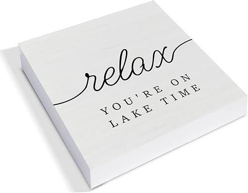 Miniatura 2 de Letrero de madera con texto en inglés "Country Lake", letrero de escritorio para decoración de escritorio de casa de lago, caja de madera, letrero