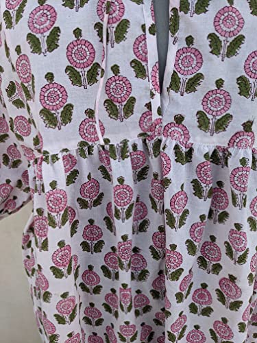 Block Print Cotton Dress, Handmade Dress For Womens Indian Cotton Dresss (M) #TOP2