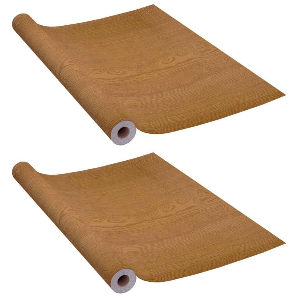 Solivagant Pellicole Autoadesive per Porte 2 pz Rovere Chiaro 210x90cm PVC,Marrone,0.96kg