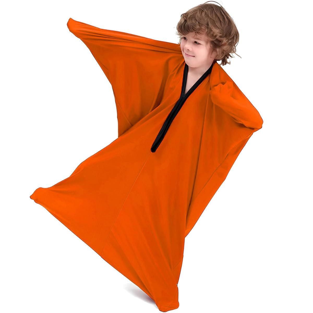 TRQQWEQQ Full Body Sock Sensory Sox For All Ages Stretchy Cozy Sensory Sack Sensory Sheet Bed Increase Calm And Comfort(Orange,Large/L)