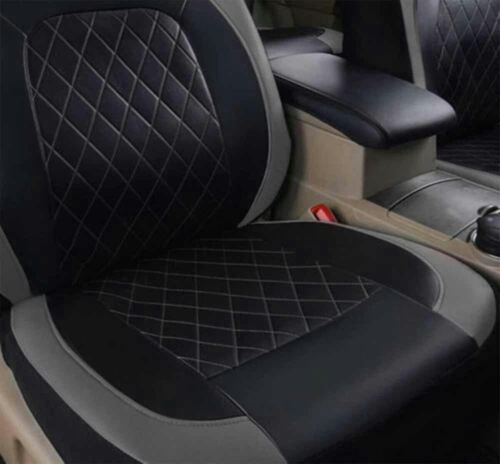 Pełny zestaw pokrowców na siedzenia samochodowe, do Ford Tourneo Courier B460/Tourneo Custom V362, skórzane akcesoria 5-osobowe, szare