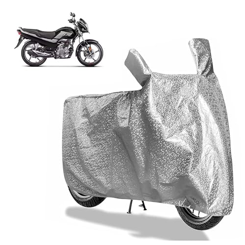 Image of Sulfar Bike Cover for Hero MotoCorp Splendor Xtec Pro (Connected Premium) | Waterproof, Dustproof & UV Protected | All Weather Two Wheeler Cover (Silver) New 2026 Variants
