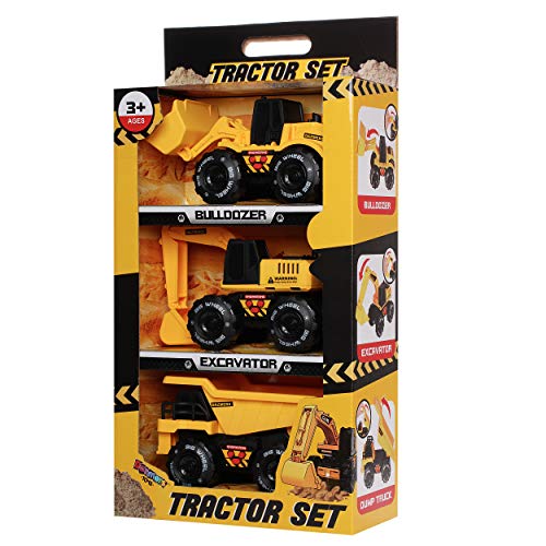 Friction Powered Construction Truck Set with Sound and Lights, Play Vehicles Tractor Set for 3 4 5 6 7 Years Old Child Kids Boys and Girls, Bulldozer, Dump, Excavator Toy - Thumbnail 5