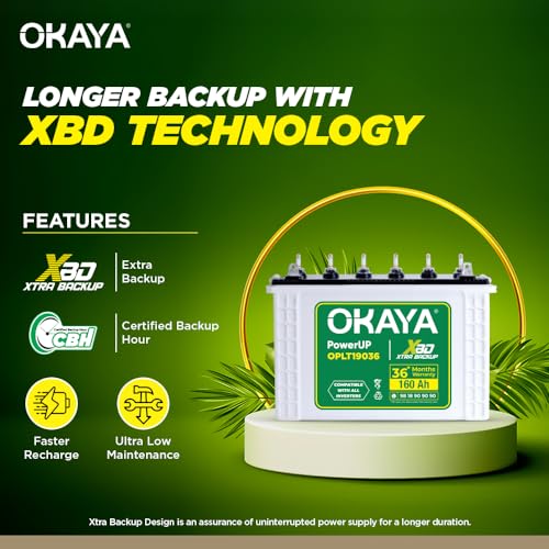 Okaya Inverter & Battery Combo (Smart Wave QSW 1175 12V UPS/Inverter, 925VA with Quasi Sine Wave Technology & PowerUP OPLT19036 160Ah/12V Battery)... - Image 4