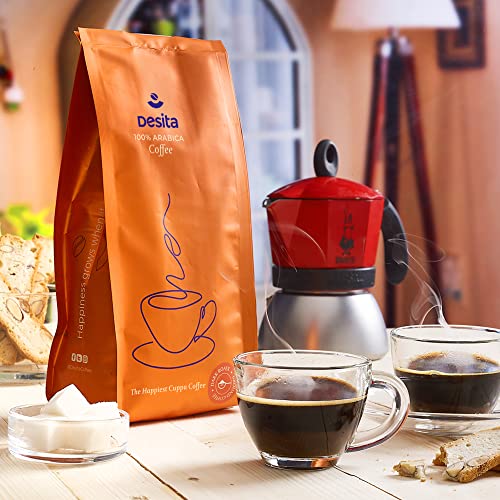 Image of DESITA - Dark Roast Coffee - 250 g | Ground Coffee for Moka Pot | Freshly Roasted | 100% Arabica Coffee | Single Origin |
