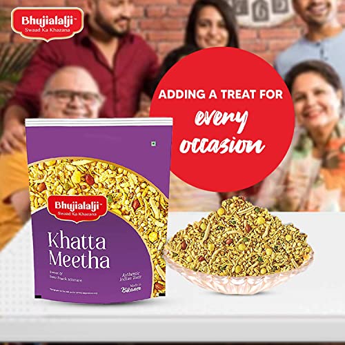 Image of Bhujialalji Khatta Meetha, Navratna Mix (Combo pack of 2) 2kg | Rajasthani Namkeen | indian Spices | Indian Tea Time Fresh & Mixture | Ready to eat.
