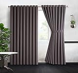 DecoSource - 2 Wall-to-Wall Blackout Grommet Curtains Panels - 120 Inch Long with Tiebacks - Total S