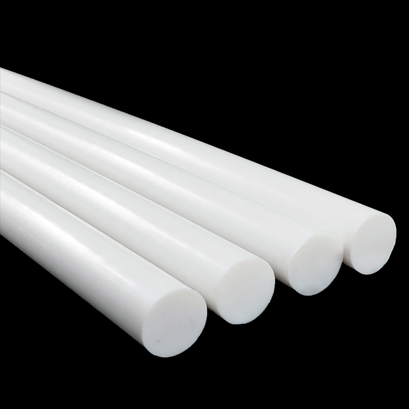 Zestaw 4 prętów PTFE — okrągły pręt PEFT o średnicy 50 cm, odporne na chemikalia solidne plastikowe pręty wielokrotnego użytku (5–15 mm)(15mm)