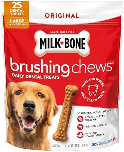 Milk-Bone Brushing Chews Daily Dental Dog Treats, Chicken Flavor,...
