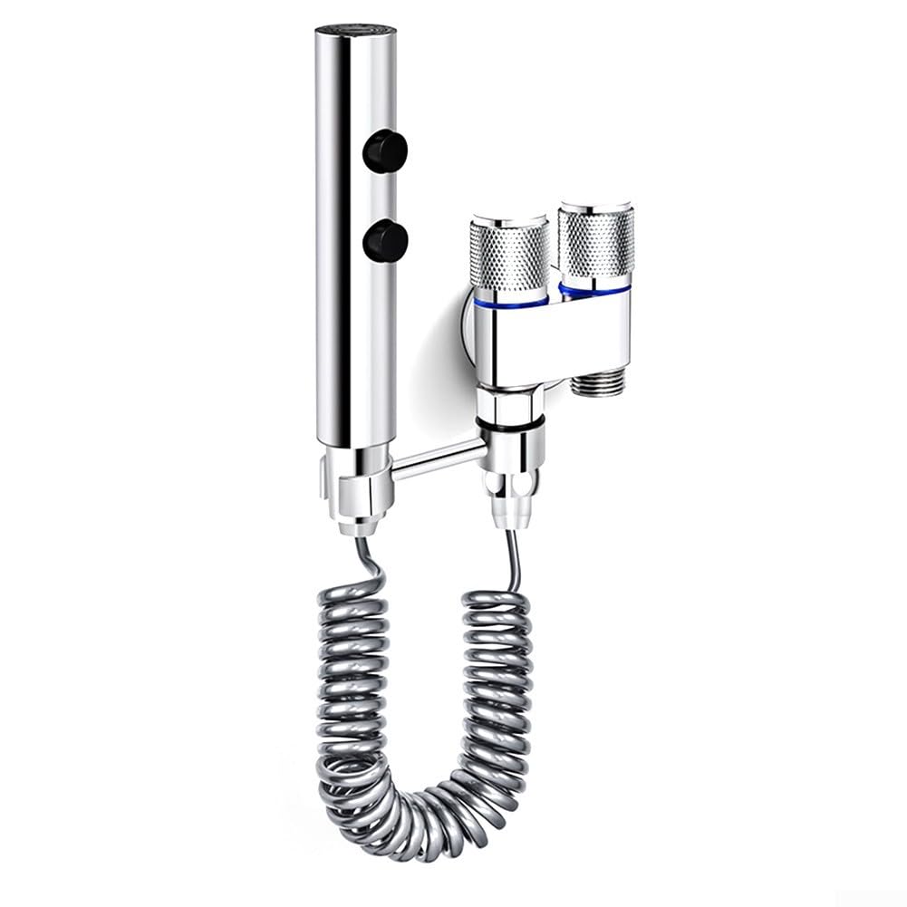 Set spruzzatore bidet in acciaio inox doccetta WC rubinetto acqua alta pressione argento